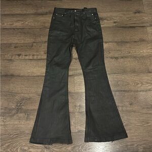 Rick Owen Waxed Black Jeans Bolanbanana Cut Jeans